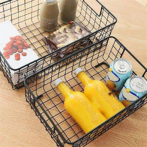 2Pcs Wire Storage Baskets With Handles, Metal Organizer