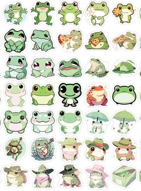100PCS Cute Little Frog PVC Sticker Aesthetic Stationery Sch