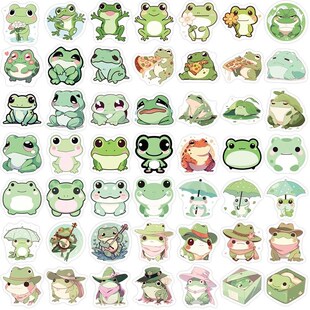100PCS Cute Little Frog PVC Sticker Aesthetic Stationery Sch