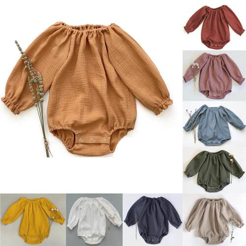 Spring Summer Newborn Infant Baby Girls Romper Long Sleeve O