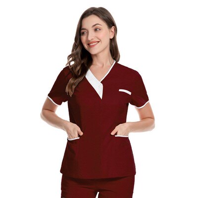 Short Sleeve Hospital Scrubs Cotton VNeck Doctor Nurse Unifo