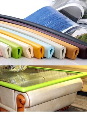 Baby table bubble wrap angle of a U-shaped glass edging tabl