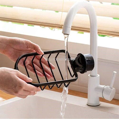 Bathroom Faucet Shelf Space Aluminum Kitchen Sink Sponge Dra