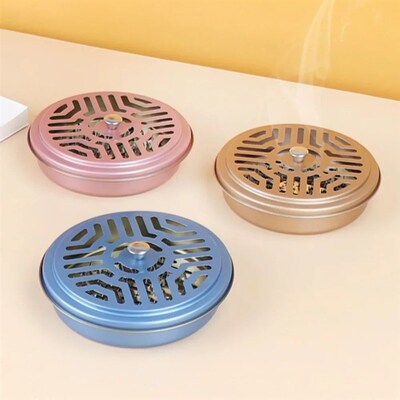 Fireproof Mosquito Coil Box with rotundity Lid Serrated Outd