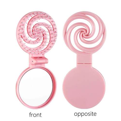 1pc foldable small comb with mirror massage smooth comb fold
