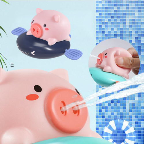 1PCS Cute Cartoon Animal Pull the bath toy pig Classic Baby
