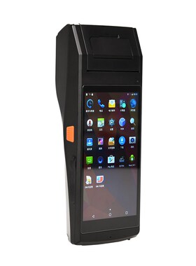 群索QS51H核2+1G带打印5.5寸全屏手持二维条码扫描打印一体机