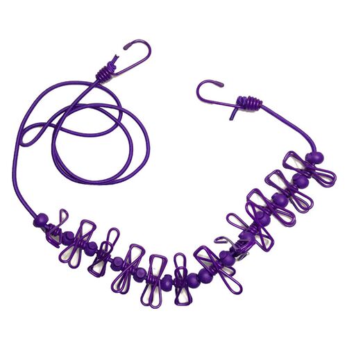 4M Outdoor Camping Non-slip stretch clothesline With 12Clips