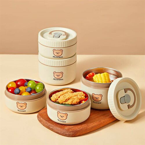 WORTHBUY Cute Thermal Bento Box Portable 304 Stainless Steel