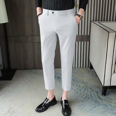 Van Wo FW552 British Style Ankle-length Pants Mens Casual P