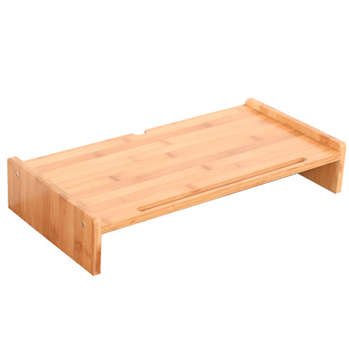 竹台式电脑显示器垫高架子实木笔记本增高架办公桌面屏幕加高底座