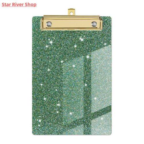 1Pc Glitter Acrylic Office File Clipboard Student Supplies