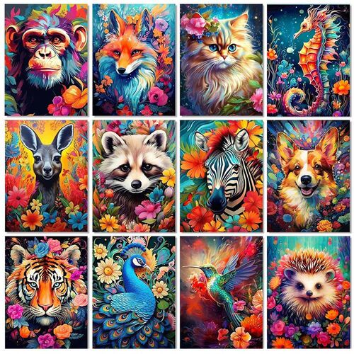 5D DIY Diamond Painting Flowers and Animals Full Diamond Mos