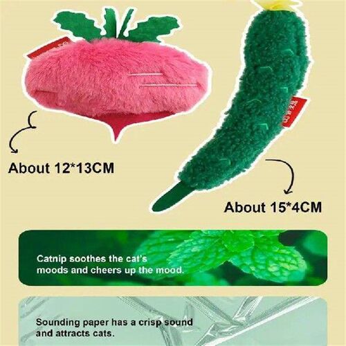 Squeaky Cat Toys Catnip Toys Cucumber Stuffed Chew Toys