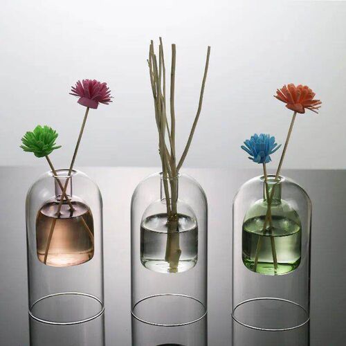 Double-layer Glass Vase Home Decor Vases Room Decor Aromathe