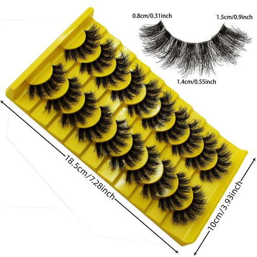 10 Pairs False Fluffy Russian Strip Lashes 3D Fake Lashes Ma