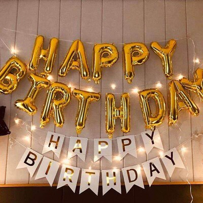 13pcs/set Happy Birthday Letter Foil Balloons banner baby s