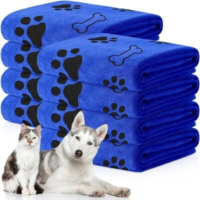 1pc Quick-Drying Microfiber Dog Towel Absorbent Pet Bath Pro
