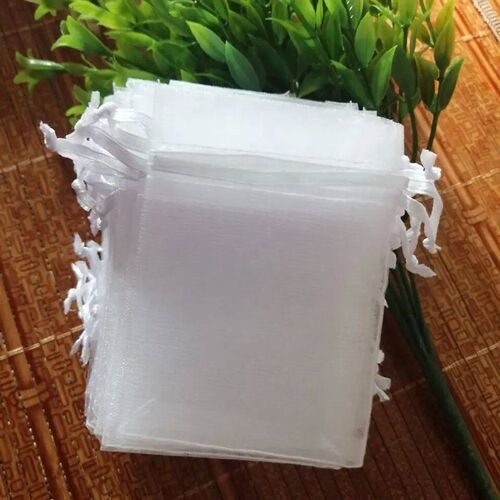 100 pcs/Lot White Organza Drawstrings Bags 7x9 9x12 10x15 13
