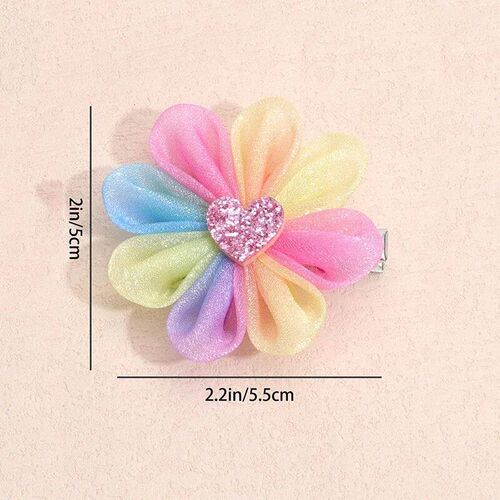 ncmama 2Pcs/set Summer Mesh Flower Hair Clips For Baby Girls
