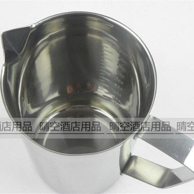 特厚30不锈钢量杯带凸刻度3L 耐高温量杯 尖嘴量筒量水杯3000ml