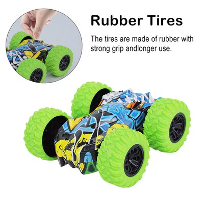 Kids Car Toys Inertia-Double Side Stunt Graffiti Car Off Roa