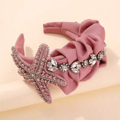 Sea Starfish Headband Hair Accessories Satin with Glass Rhin