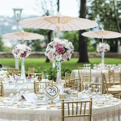 1Pcs Dia 60/84cm Paper Umbrella Long-handle DIY Handmade