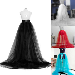 Fashion Women A-line Sheer Tulle Tutu Long Skirt Wedding Par
