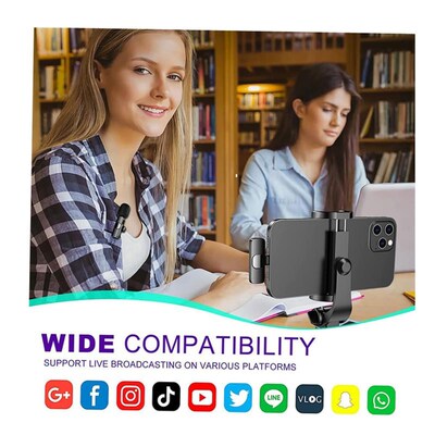 Wireless Lavalier Microphone Audio Video Recording Mini Mic