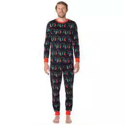 Family Christmas Pajamas Set Couple PJs Cute Stocking Kids