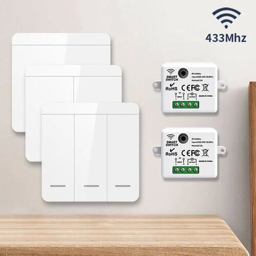 86 Wireless Smart RF 433Mhz Wall Panel with Remote Control 1