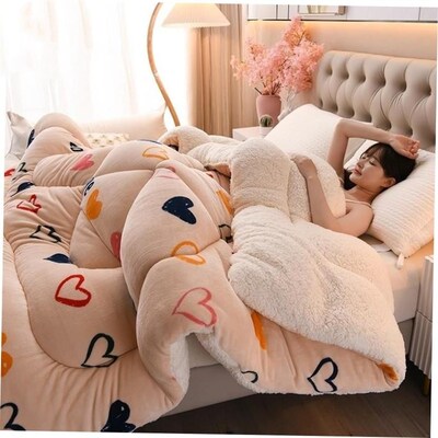 Super warm winter flannel quilt comforter blanket bed duvet1