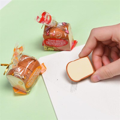 8pack  Novelty Toast  Bread Shaped Erasers Classroom Rewards