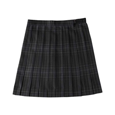 College High Waist Plaid Carbon Grey Plaid Skirt JK Uniform