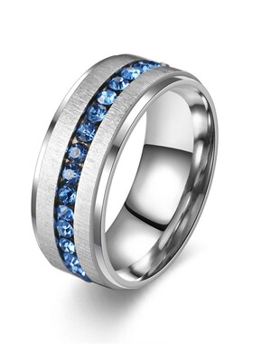 European Fashion 2025 Full Diamond Blue Diamond Mens Ring St