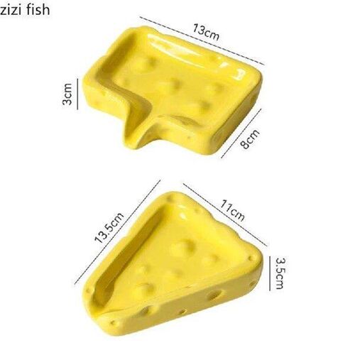 Ceramic Cheese Soap Dish Household Wash Basin Drainage Soap