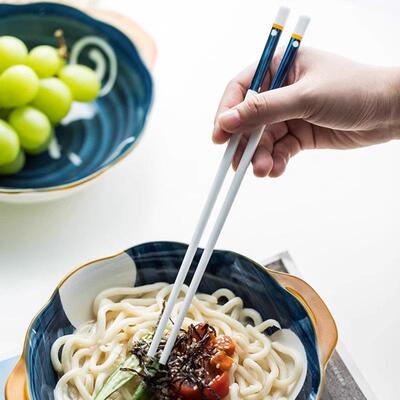 Japanese-style ceramic chopsticks for home use, featuring mo