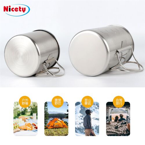 Outdoor Camping Stainless Steel Cup Foldable Cup for Hiking