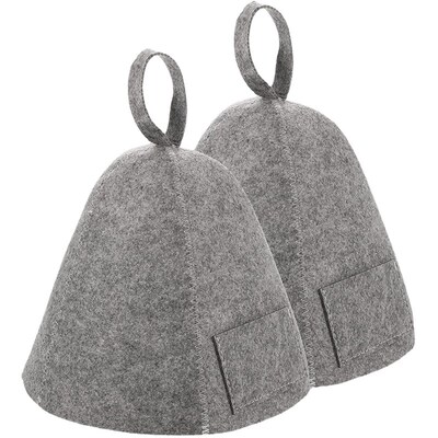 Felt shower cap Sauna steam bath cap Simple gray absorbent c