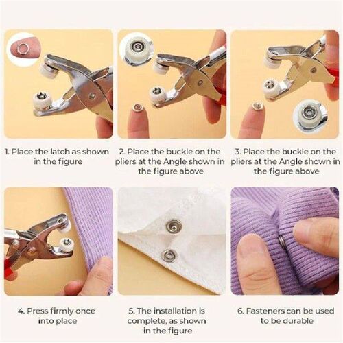 100 Set Craftsmanship DIY Metal Snaps Buttons with Snap