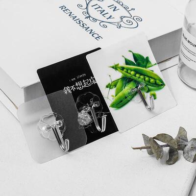 Strong PVC Invisible Hook with Adhesive, Transparent, Suitab
