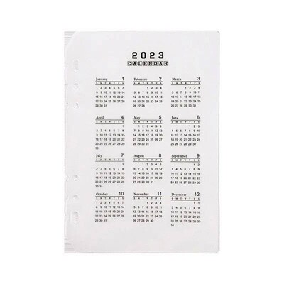 2025 Calendar Notebook Binder Dividers Plasti A5 A6 Loose Le