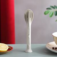 3pcs/set 3 in 1 Travel Portable Cutlery Set Japan Style Whea thumbnail 4