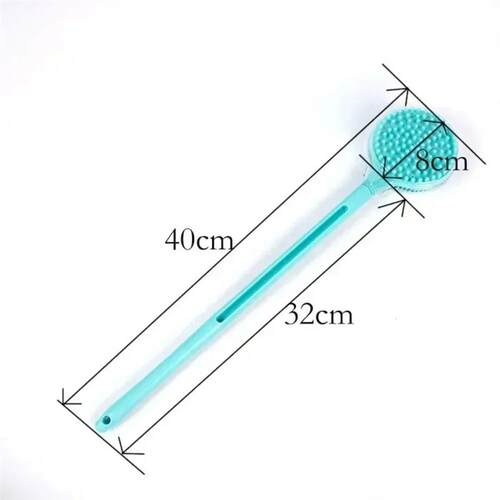 1Pc Silicone Long Handle Bath Brush Double-Sided Shower Exfo