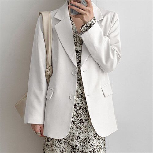 White Blazer for Women 2025 Spring Autumn British Style Desi