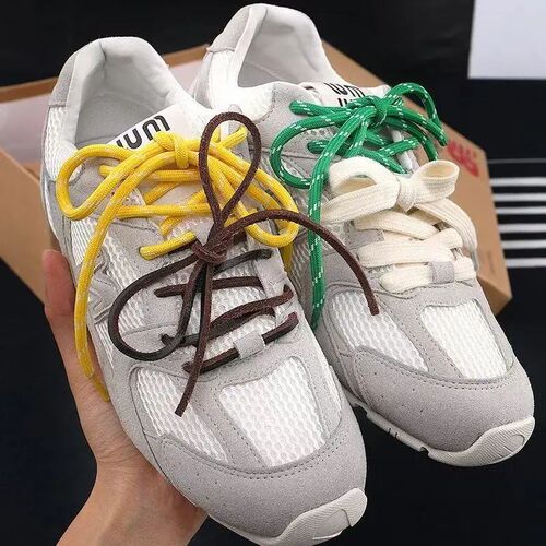 Length 100cm DIY Freedly Round Leather Colorful MIU Shoelace