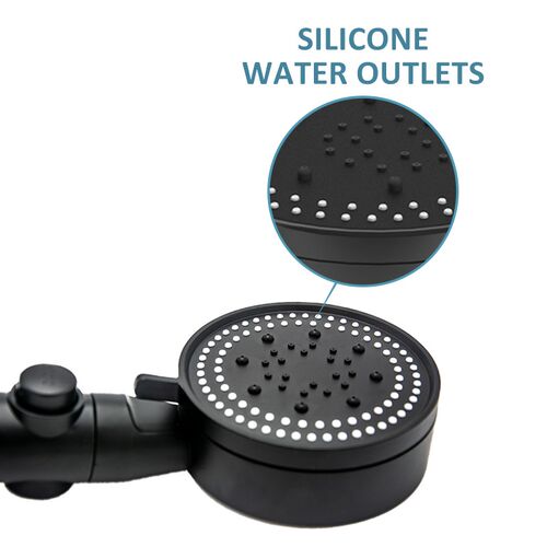 Shower Head Water Saving Black 5 Mode Adjustable High