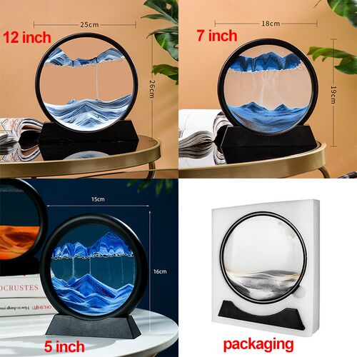 Round Glass 3D Deep Sea Sandscape Moving Sand Art Picture In