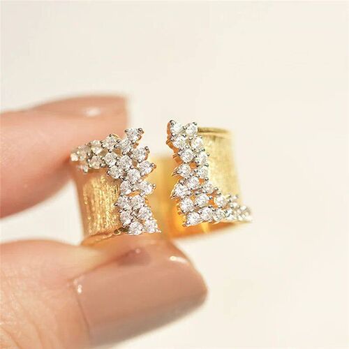 2024 New Fashion Womens Finger Ring with CZ Stone Wiredrawi